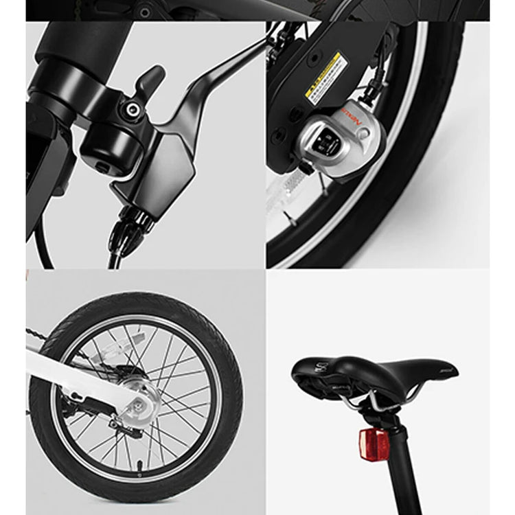 Qicycle 16inch Electric Fold bicycle Mini ebike EF1 electric assist bike Smart Ultra - light Aluminum Alloy Folding Electric Bike - GBTech