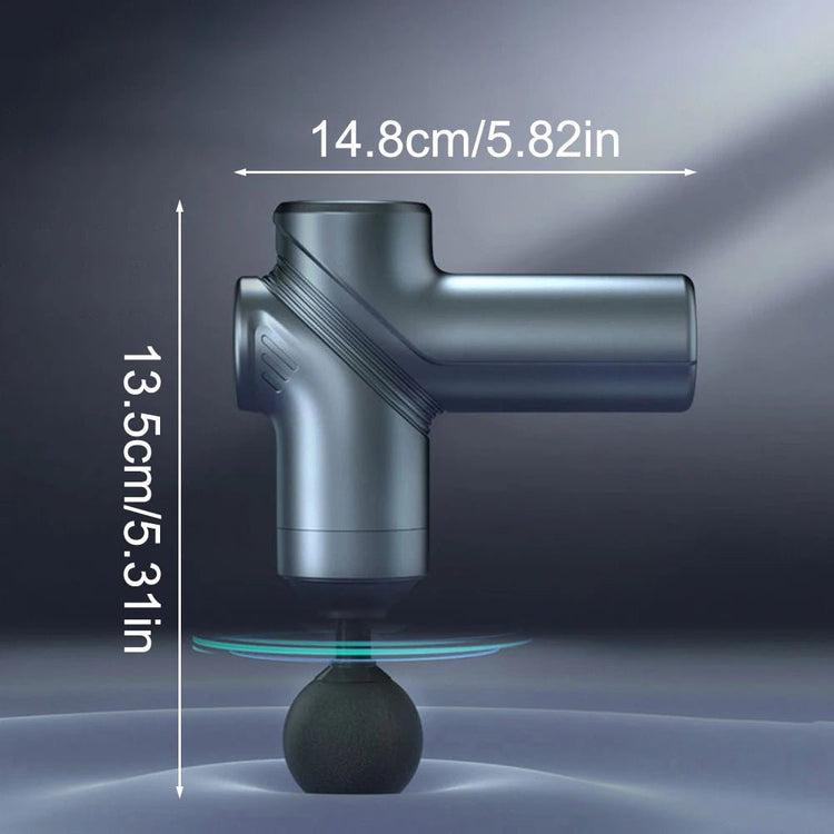 Deep Tissue Mini Massage Gun Muscle Percussion Massager for Athletes 4 Massages Head and 6 Speeds Grey - GBTech