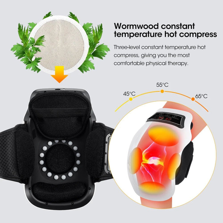 Electric Knee Massager 3 Gear Hot Compress Knee Massage Knee Support Pad Shoulder Massager Relive Joint Pain Rechargeable - GBTech