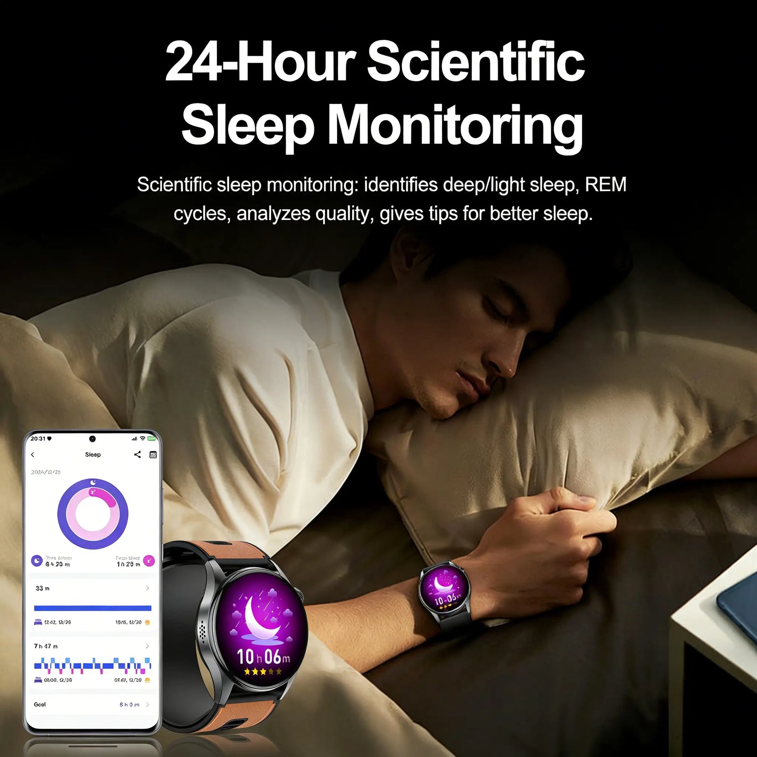 Health Smartwatch with Air-Pump Accurate Blood Pressure & ECG Monitoring, Voice Broadcast, Heart Health Tracking, Stress & Fatigue Alerts, 24/7 Sleep Analysis, Elegant round Dial for Daily Wear, Office, Travel & Wellness Care, for Men & Women
