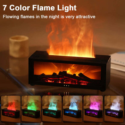 New Flame Aromatherapy Machine Colorful Essential Oil Diffuser Home Large Fog Volume Flame Humidifier 3D Flame Fireplace Machine - GBTech