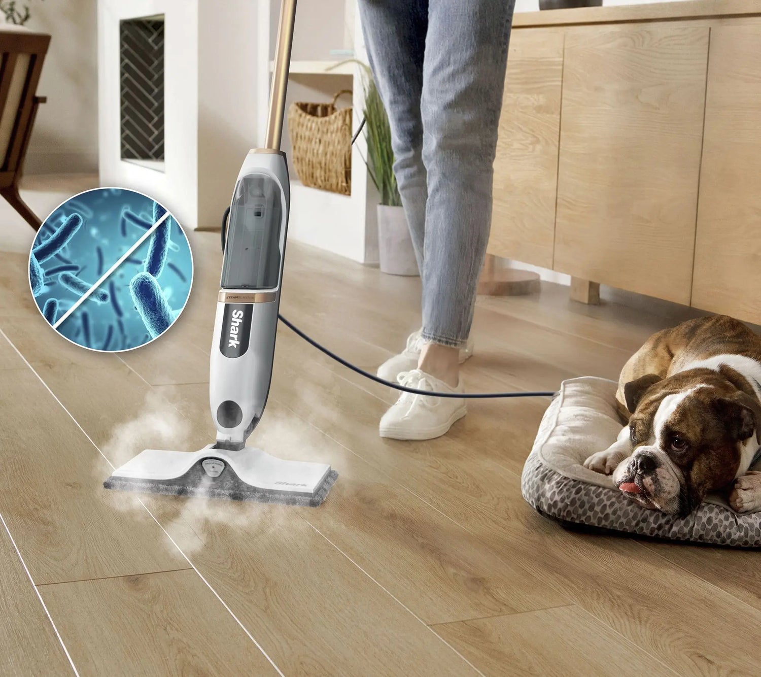 Revolutionary Shark Steamspot Steam Mop with Powerful Steam Blaster & 3 Reusable Pads for Effortless Cleaning