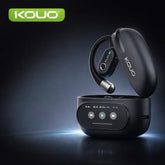 KOUO O1 Open-Ear Wireless Bluetooth 5.4 Headphones with LED HD Display High-Fidelity Sound IPX7 Waterproof for Office Sports Studying Audio Calls