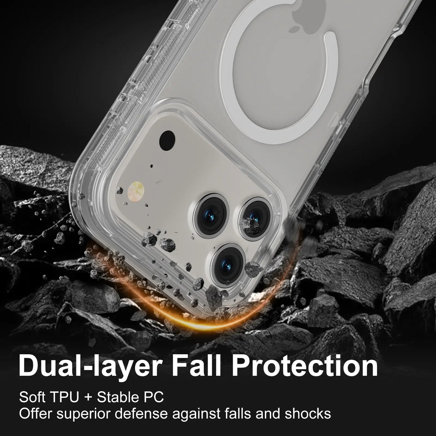 Magsafe Defender Multi-Layer Heavy Duty Shockproof Case for iPhone 17 Pro Max, 16, 15, 14, 13 - Magnetic Transparent Protective Cover