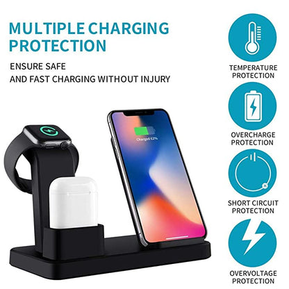 3 - IN - 1 Wireless Charger iPhone, Airpods &amp; iWatch (Stand) - GBTech