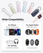 INIU P81 Snapgo Mini 5000Mah Power Bank with Keychain for Apple Watch Ultra SE 2/3 Series Iphone Air 8 ~ 17 Airpods Series 20W Built-In USB C Cable Fast Charge Portable Charger Travel EDC Battery Pack Phone Charger Valentine&