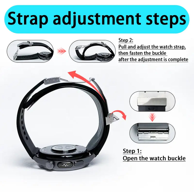 Health Smartwatch with Air-Pump Accurate Blood Pressure & ECG Monitoring, Voice Broadcast, Heart Health Tracking, Stress & Fatigue Alerts, 24/7 Sleep Analysis, Elegant round Dial for Daily Wear, Office, Travel & Wellness Care, for Men & Women