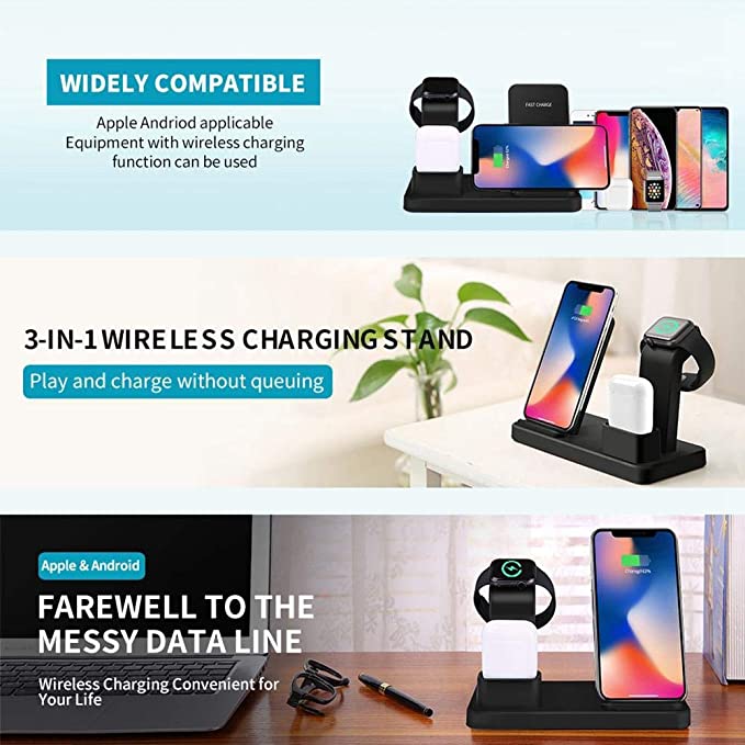 3 - IN - 1 Wireless Charger iPhone, Airpods &amp; iWatch (Stand) - GBTech