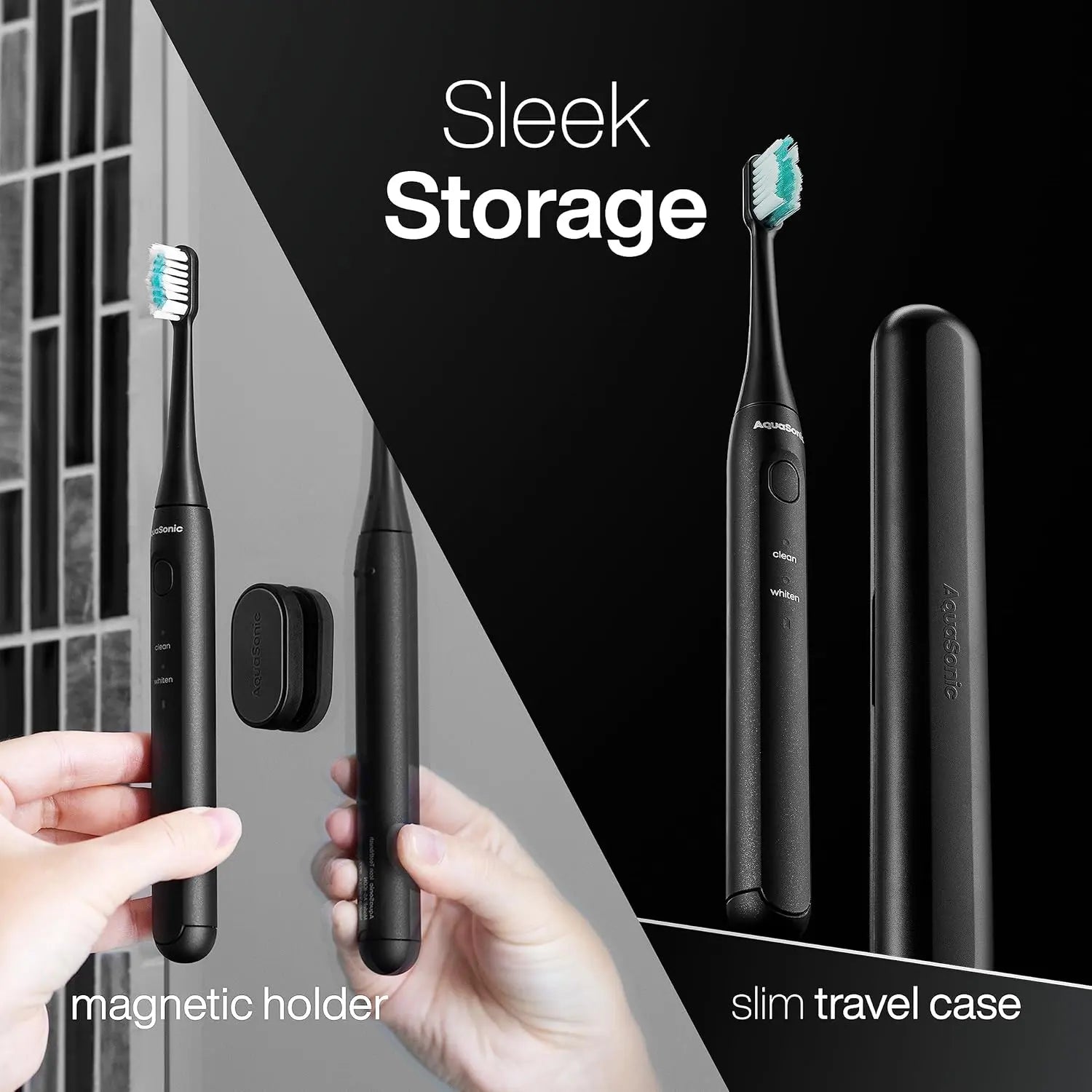 Aquasonic ICON Electric Toothbrush & Water Flosser Bundle - Travel Case, Charging Cord Daily Oral Daily Oral Cleansing