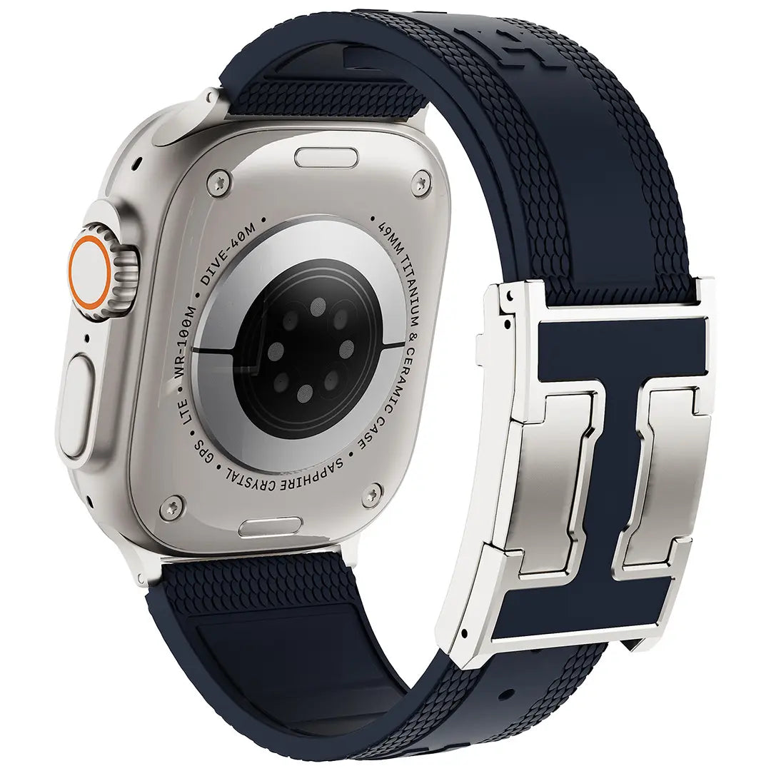 CRAZYGRASS Magnetic Silicone Band Designed for Professional Men All-Day Comfort Fit Simple Premium Strap Soft Durable Watchband Suitable for Smart Watch 44Mm/45Mm/46Mm/49Mm