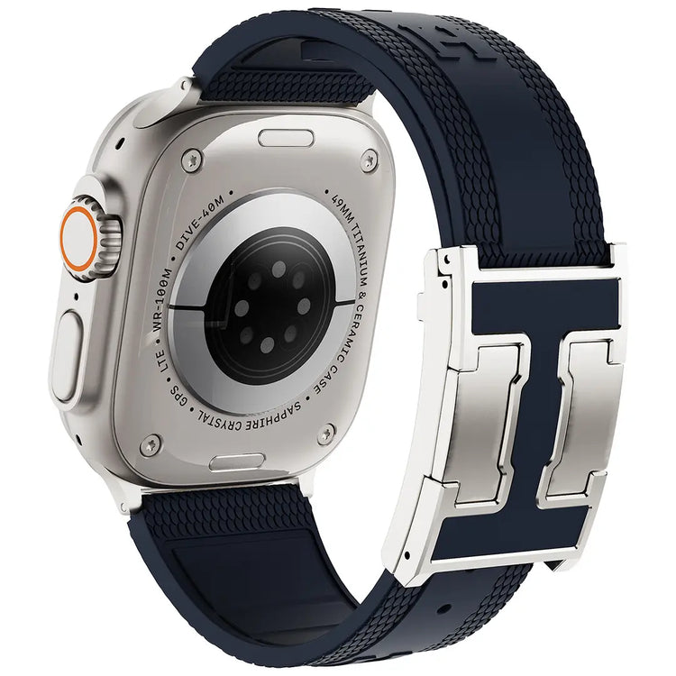 CRAZYGRASS Magnetic Silicone Band Designed for Professional Men All-Day Comfort Fit Simple Premium Strap Soft Durable Watchband Suitable for Smart Watch 44Mm/45Mm/46Mm/49Mm