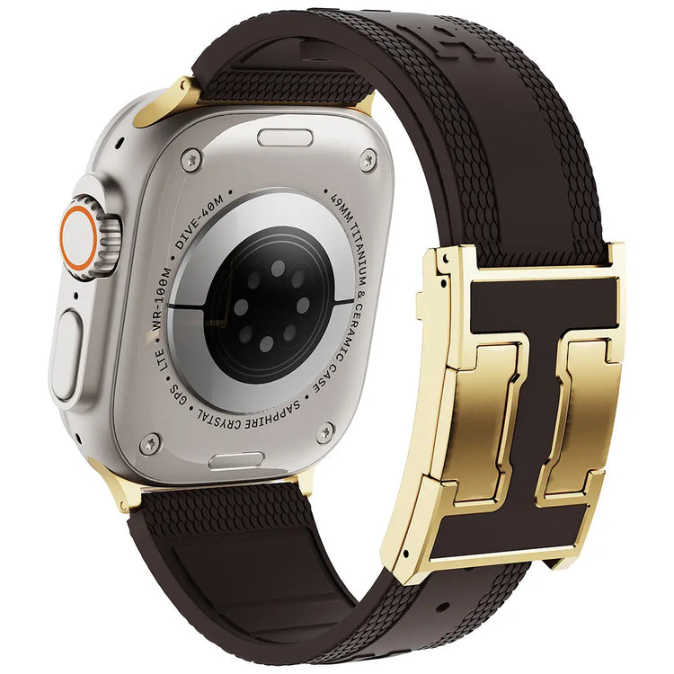 CRAZYGRASS Magnetic Silicone Band Designed for Professional Men All-Day Comfort Fit Simple Premium Strap Soft Durable Watchband Suitable for Smart Watch 44Mm/45Mm/46Mm/49Mm