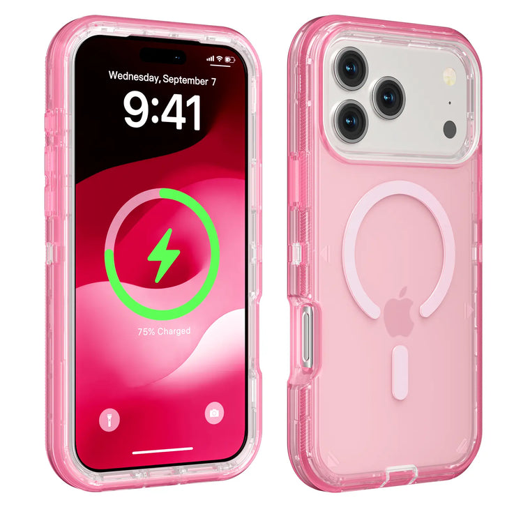 Magsafe Defender Multi-Layer Heavy Duty Shockproof Case for iPhone 17 Pro Max, 16, 15, 14, 13 - Magnetic Transparent Protective Cover