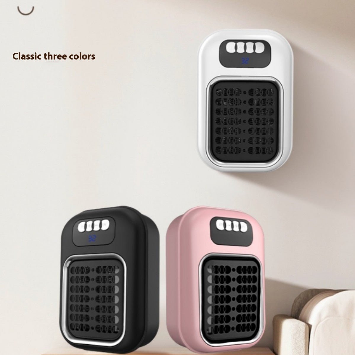 Wall Mounted Portable Small Electric Heater With Remote Control, Adjustable Silent Thermostat Suitable For Winter Home Offices Bathroom - GBTech