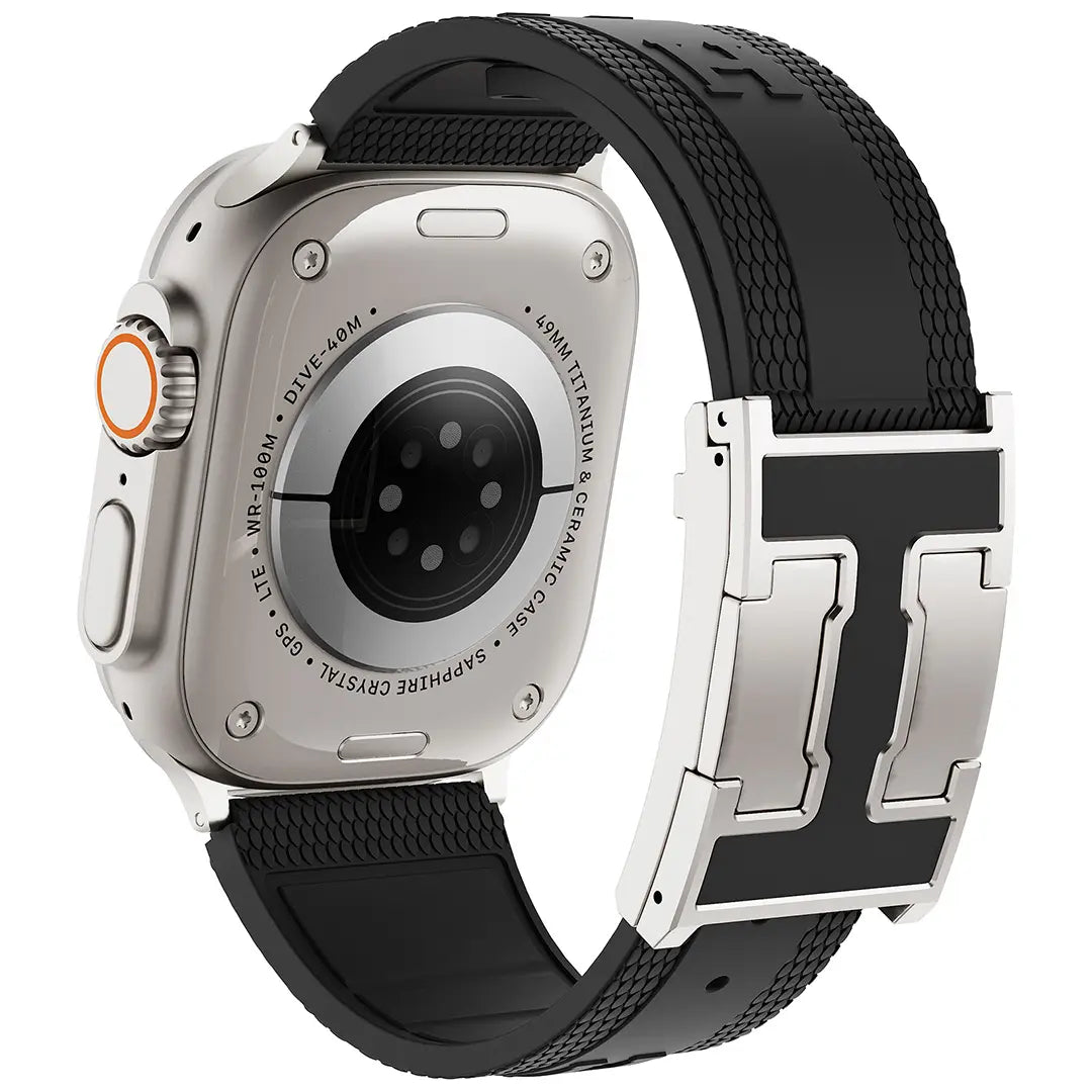 CRAZYGRASS Magnetic Silicone Band Designed for Professional Men All-Day Comfort Fit Simple Premium Strap Soft Durable Watchband Suitable for Smart Watch 44Mm/45Mm/46Mm/49Mm