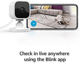 Mini - Compact Indoor Plug-In Smart Security Camera, 1080P HD Video, Night Vision, Motion Detection, Two-Way Audio, Easy Set Up, Works with Alexa – 2 Cameras (White)