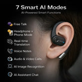 KOUO O1 Open-Ear Wireless Bluetooth 5.4 Headphones with LED HD Display High-Fidelity Sound IPX7 Waterproof for Office Sports Studying Audio Calls