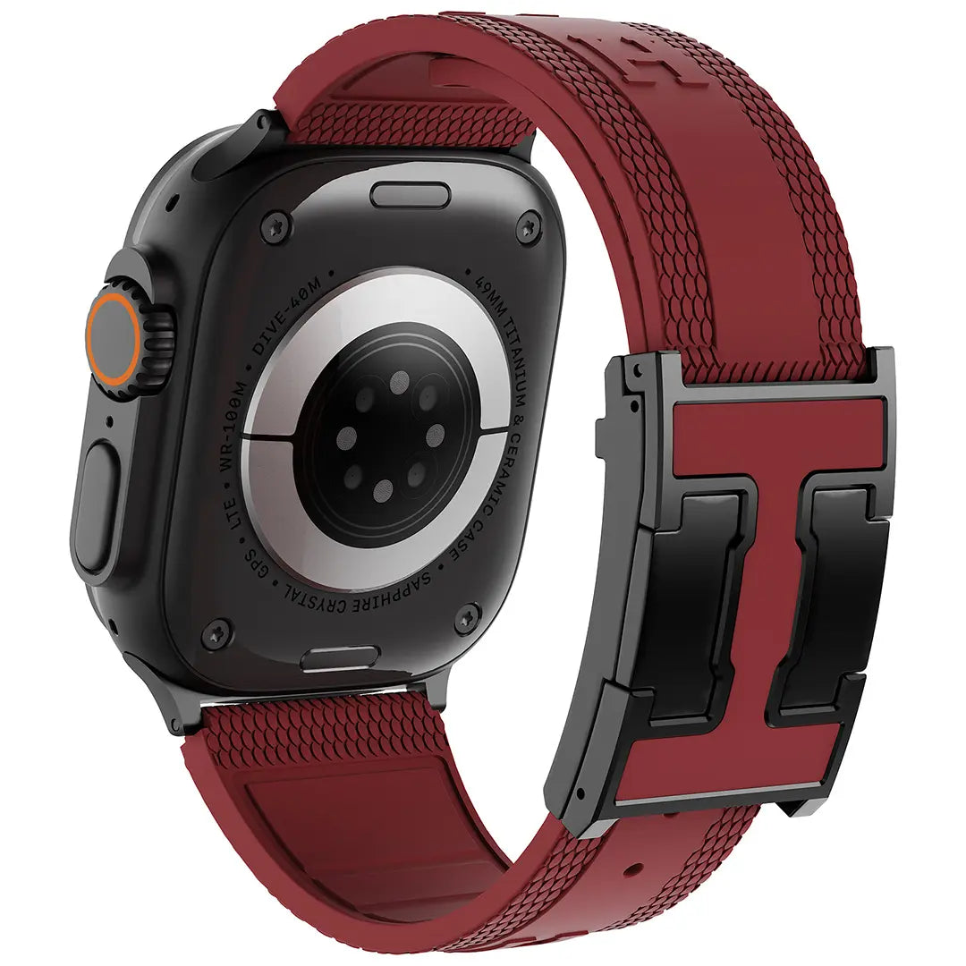CRAZYGRASS Magnetic Silicone Band Designed for Professional Men All-Day Comfort Fit Simple Premium Strap Soft Durable Watchband Suitable for Smart Watch 44Mm/45Mm/46Mm/49Mm