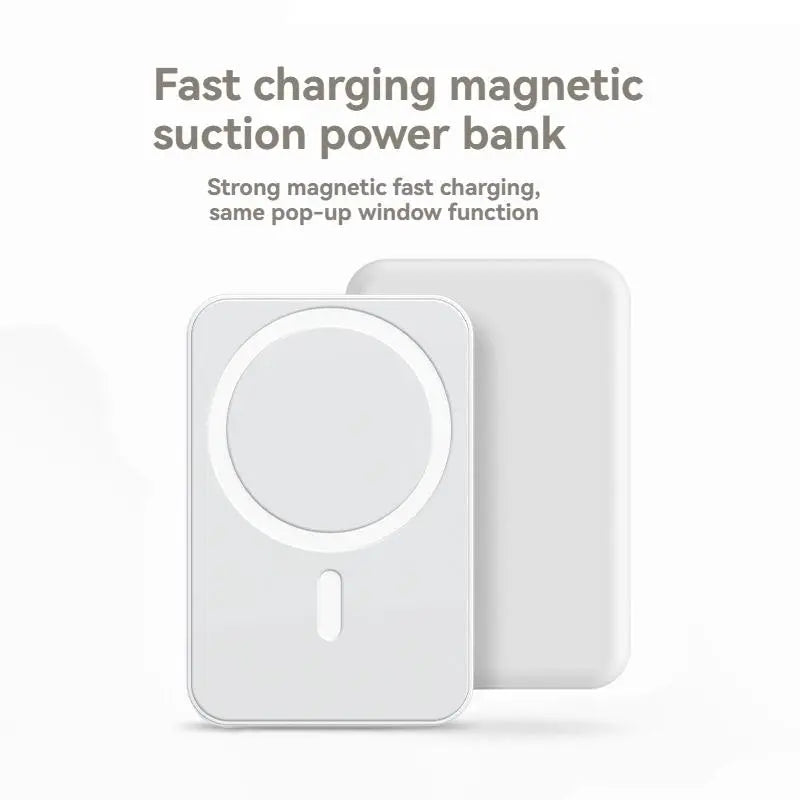 5000Mah Magsafe Magnetic Power Bank, Wireless Fast Portable Charger for Iphone 12–17 Series, White Battery Pack