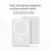 5000Mah Magsafe Magnetic Power Bank, Wireless Fast Portable Charger for Iphone 12–17 Series, White Battery Pack