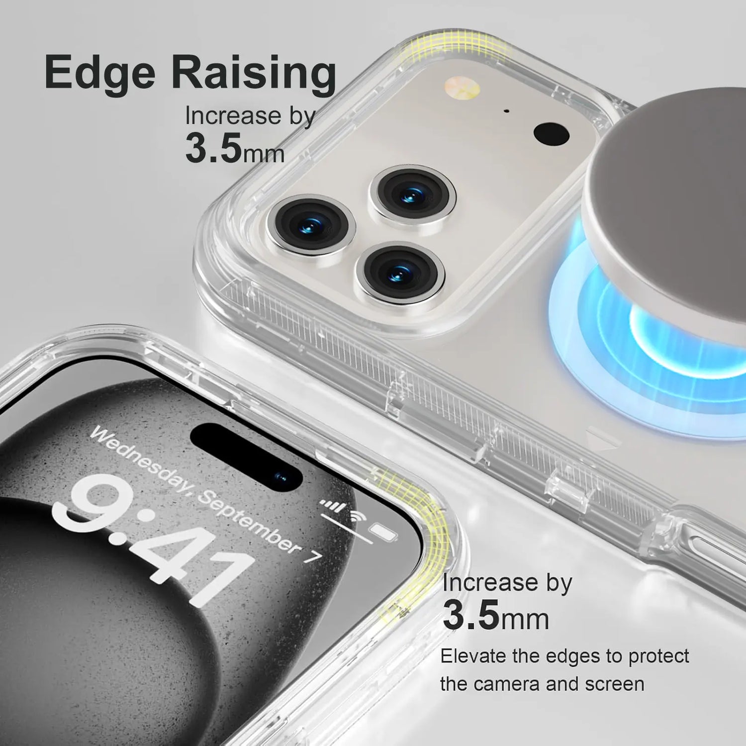 Magsafe Defender Multi-Layer Heavy Duty Shockproof Case for iPhone 17 Pro Max, 16, 15, 14, 13 - Magnetic Transparent Protective Cover