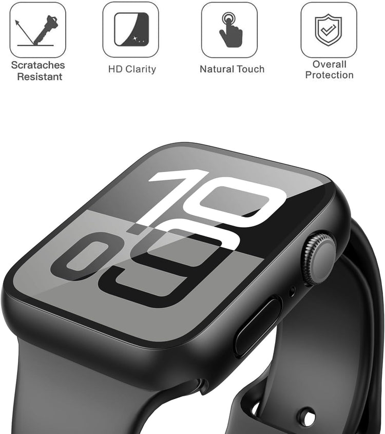 Ultimate 2 Pack Tempered Glass Case for Apple Watch Series 11 & 10 - Premium Black Screen Protector Cover for 46mm iWatch