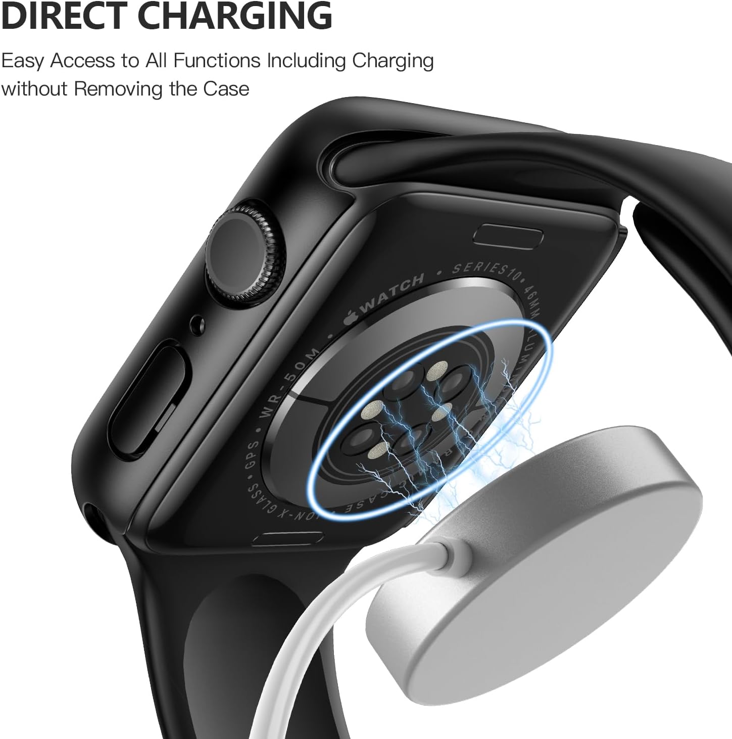 Ultimate 2 Pack Tempered Glass Case for Apple Watch Series 11 & 10 - Premium Black Screen Protector Cover for 46mm iWatch