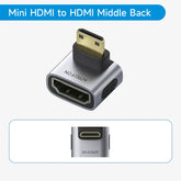 Hagibis Mini HDMI to HDMI Adapter Right Angle 90 Degree Male to Female Mini HDMI Connector L Shape Conventer High Refresh Rate