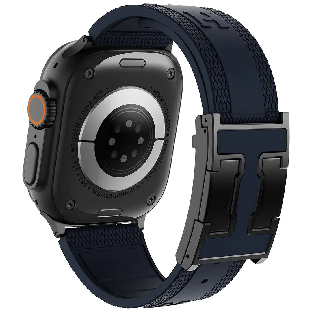 CRAZYGRASS Magnetic Silicone Band Designed for Professional Men All-Day Comfort Fit Simple Premium Strap Soft Durable Watchband Suitable for Smart Watch 44Mm/45Mm/46Mm/49Mm