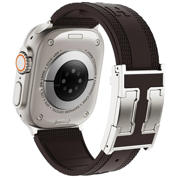 CRAZYGRASS Magnetic Silicone Band Designed for Professional Men All-Day Comfort Fit Simple Premium Strap Soft Durable Watchband Suitable for Smart Watch 44Mm/45Mm/46Mm/49Mm