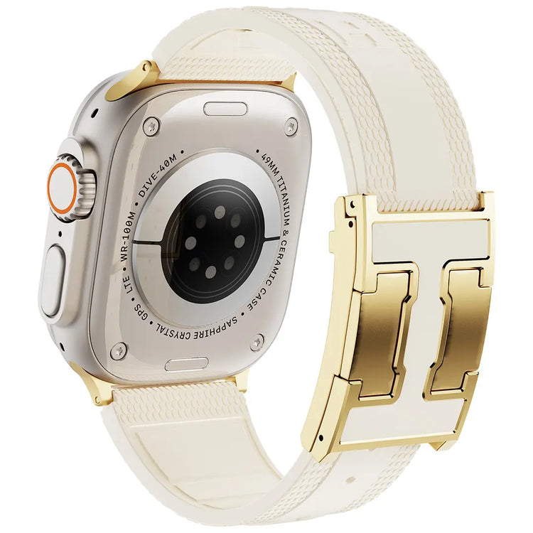 CRAZYGRASS Magnetic Silicone Band Designed for Professional Men All-Day Comfort Fit Simple Premium Strap Soft Durable Watchband Suitable for Smart Watch 44Mm/45Mm/46Mm/49Mm