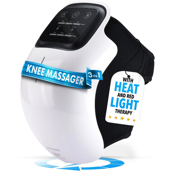 Knee Massager Smart Heat, Red Light Therapy, and Vibration Massage - FSA or HSA Eligible
