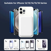 5000Mah Magsafe Magnetic Power Bank, Wireless Fast Portable Charger for Iphone 12–17 Series, White Battery Pack