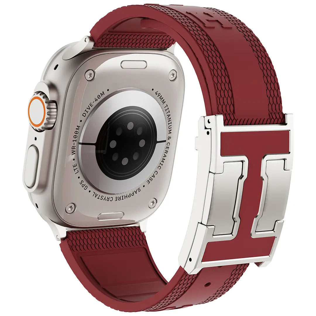 CRAZYGRASS Magnetic Silicone Band Designed for Professional Men All-Day Comfort Fit Simple Premium Strap Soft Durable Watchband Suitable for Smart Watch 44Mm/45Mm/46Mm/49Mm