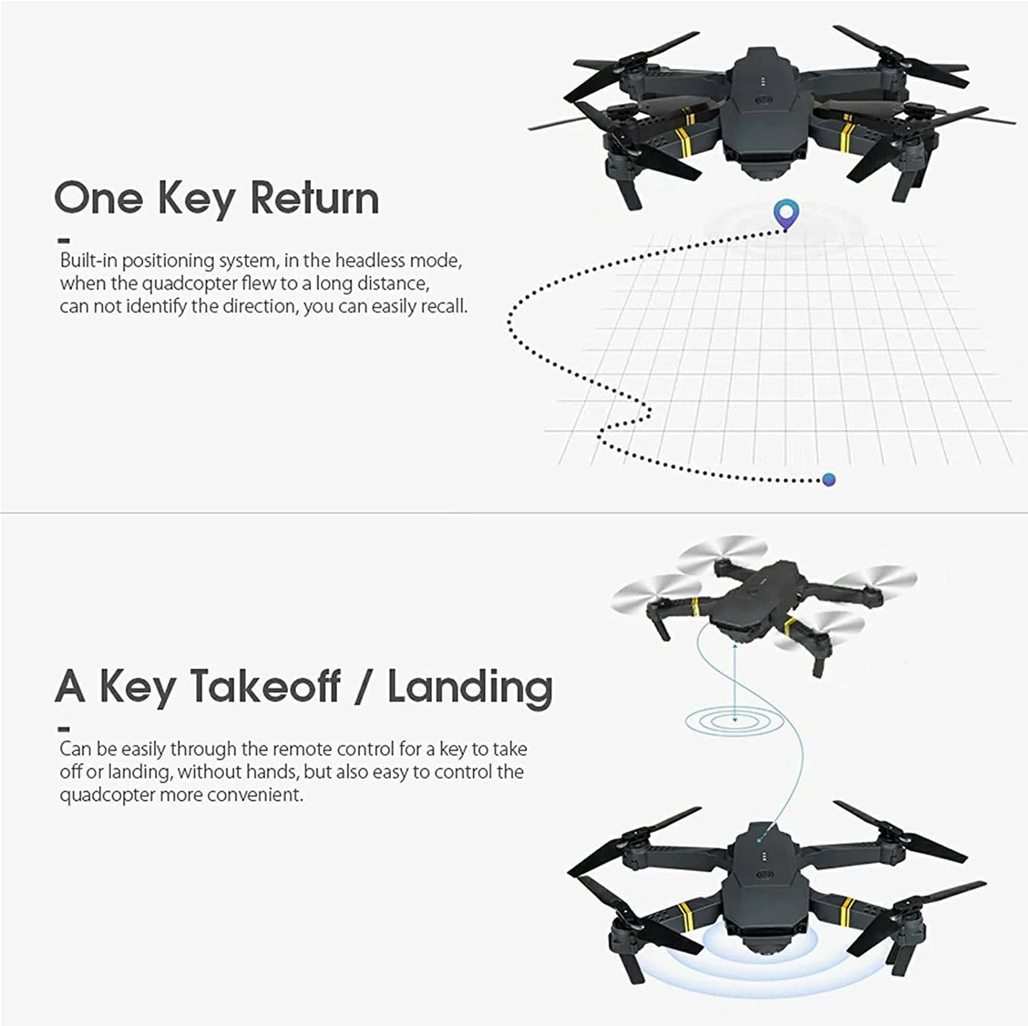 4K HD Dual Camera RC FPV WiFi Portable Wide Angle Foldable Quadcopter Drone - GBTech