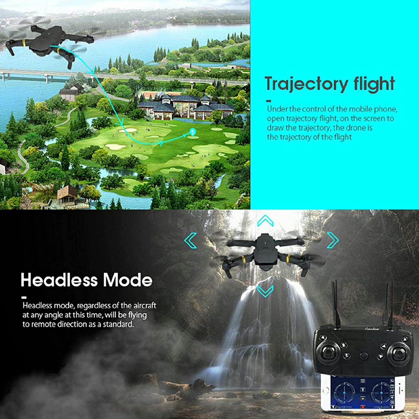 4K HD Dual Camera RC FPV WiFi Portable Wide Angle Foldable Quadcopter Drone - GBTech