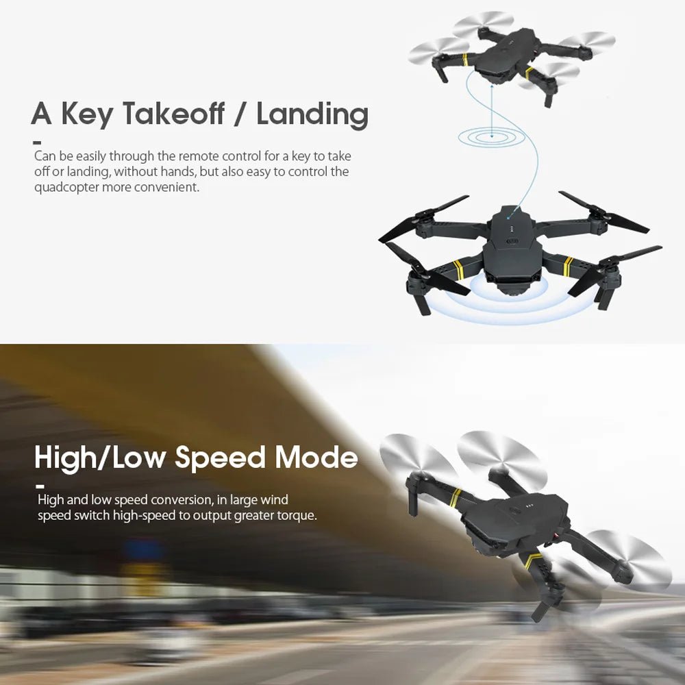 4K HD Dual Camera RC FPV WiFi Portable Wide Angle Foldable Quadcopter Drone - GBTech