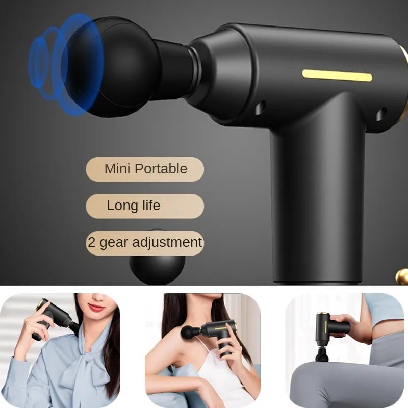Fascial Massage Gun Electric Percussion Pistol Massager Body Neck Back Deep Tissue Muscle Relaxation Fitness Tool For Shoulder - GBTech