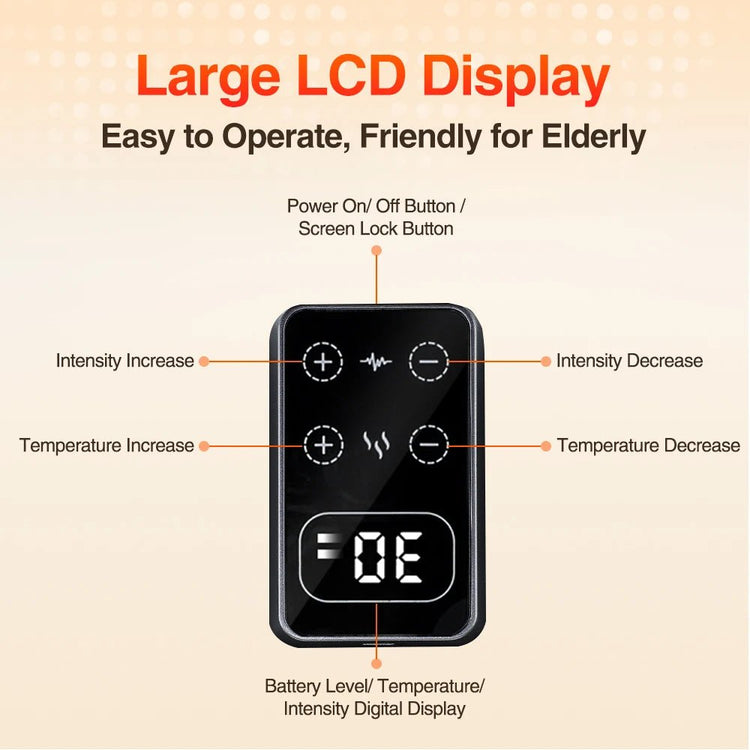 Rechargeable Heated and Vibration Knee Massager Electric 5 Levels Knee Heating Pad, Massage Relaxation Knee Support Brace - GBTech