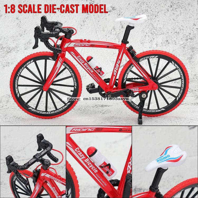 Mini 1:8 New Model Alloy Bicycle Diecast Finger Mountain Simulation Metal Bend Road Bike Collection Gifts Toys for children - GBTech