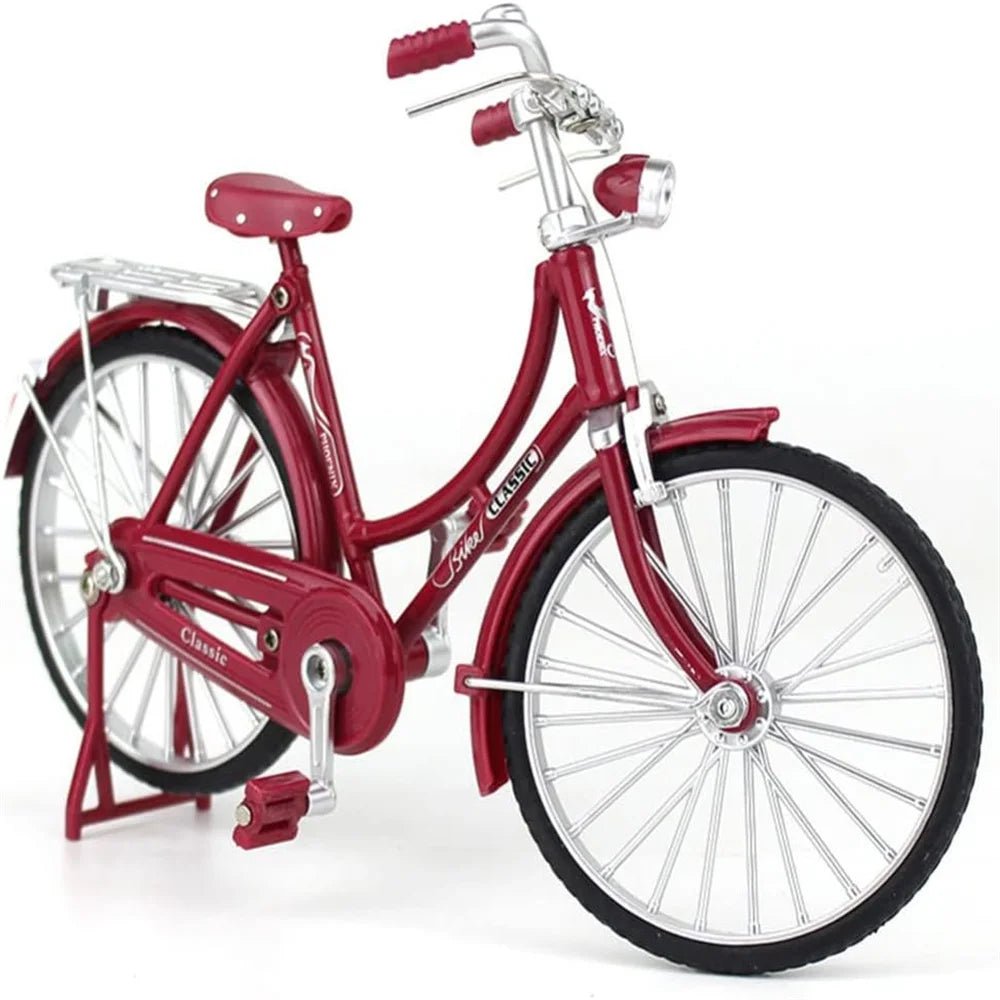 Metal Retro Bicycle Model 1:10 Mini Bike Desktop Crafts Classical Bike Toy Dollhouse Accessory Home Decor Children Toys - GBTech