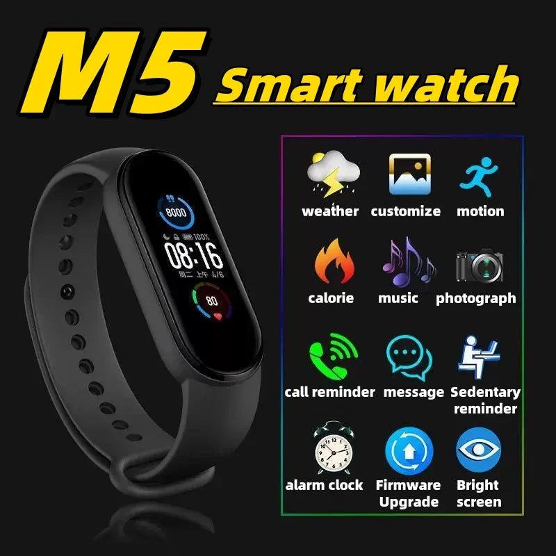 New M5 Smart Watch Digital Men Women Bluetooth Fitness Tracker Watch Sport Heart Rate Blood Pressure for Android iOS Smart watch - GBTech