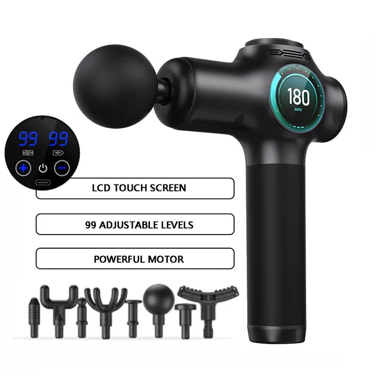Massage gun，Deep Tissue Massager Gun ，Percussion Massager for Pain Relief with 8 Massage Heads &99 Speeds - GBTech