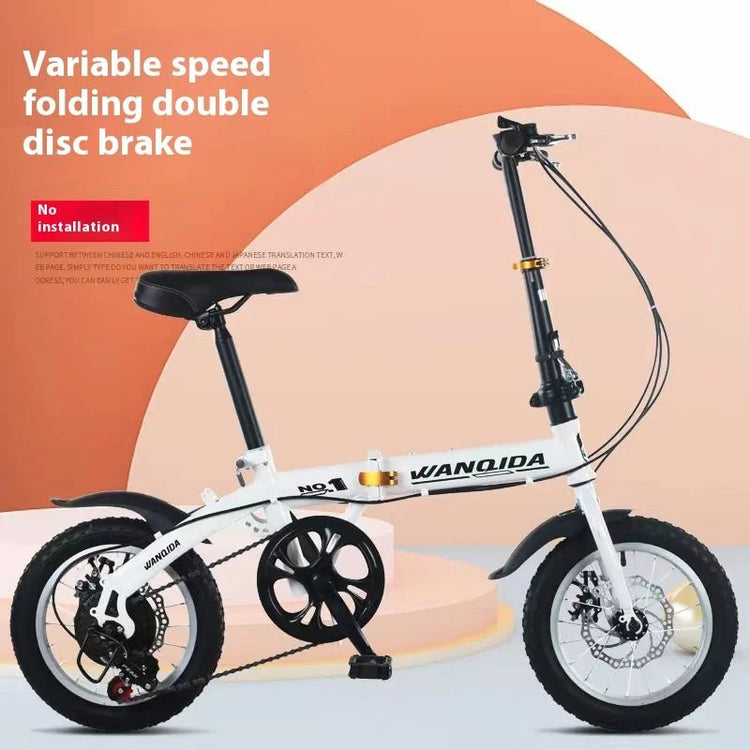 Cycling City Mini Folding Bicycle 14 Small Bike For Male And Female Students Portable Ultra Light Transmission Disc Brakes - GBTech