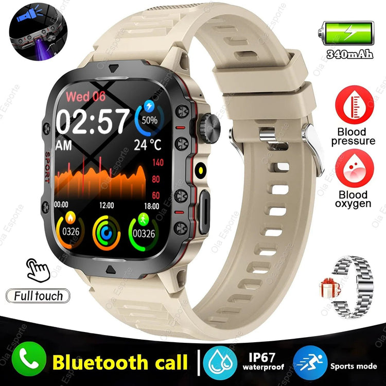 2025 New Military Smart Watch Men IP68 5ATM Outdoor Sports Fitness Tracker Health Monitoring 1.81Inch Bluetooth Calls Smartwatch - GBTech