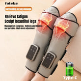 Wireless Knee and Calf Massager Heated Air Pressure 360° Wrap Portable Physiotherapy Device for Cold Legs Joints - GBTech