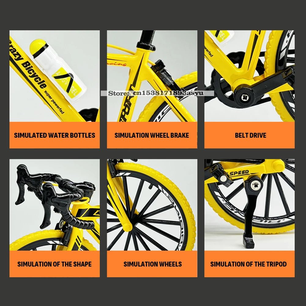 Mini 1:8 New Model Alloy Bicycle Diecast Finger Mountain Simulation Metal Bend Road Bike Collection Gifts Toys for children - GBTech