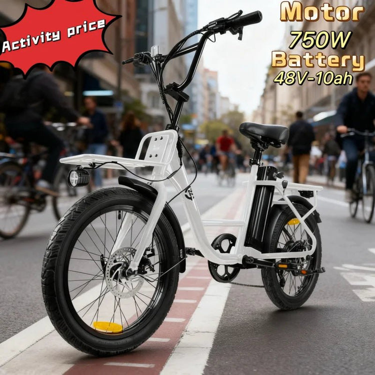 20 - inch electric bike, stylish city commuter bike with 750W efficient motor, 48V - 10ah lithium battery outing electric moped - GBTech
