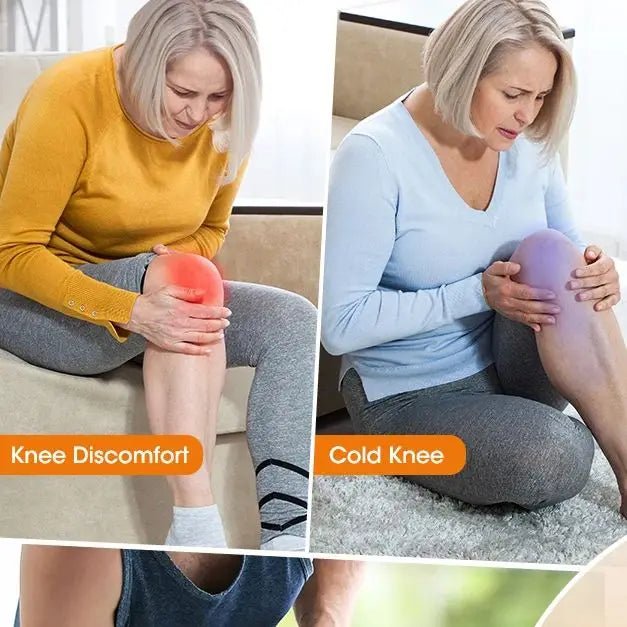 Electric Cordless Knee Massager 3 Heating Levels and 3 Modes USB Rechargeable Vibration Massage LCD Touch Screen Adjustable - GBTech