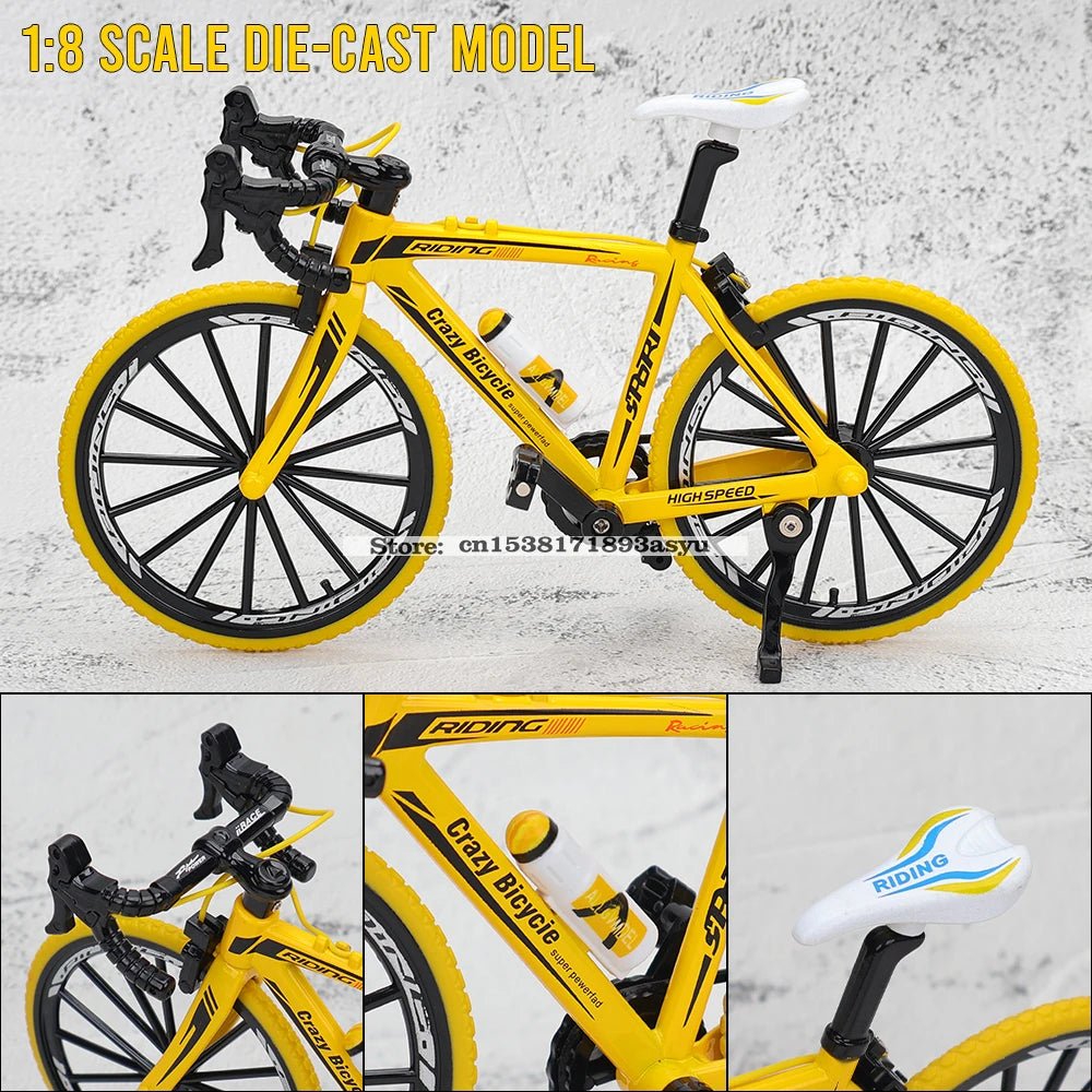 Mini 1:8 New Model Alloy Bicycle Diecast Finger Mountain Simulation Metal Bend Road Bike Collection Gifts Toys for children - GBTech